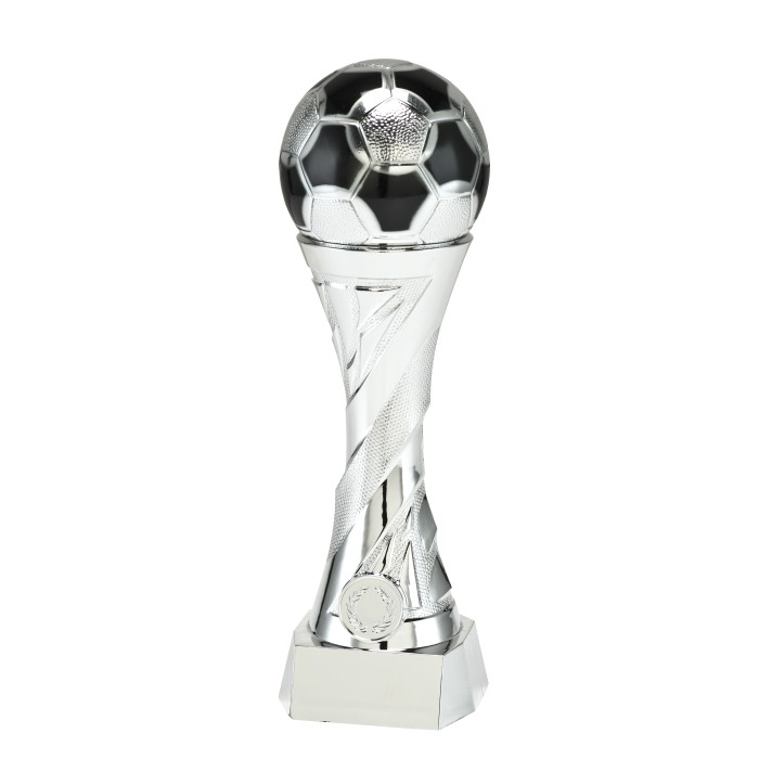 SILVER HEAVY ECONOMIC FOOTBALL BALL RESIN - 4 SIZES - 16CM TO 27CM